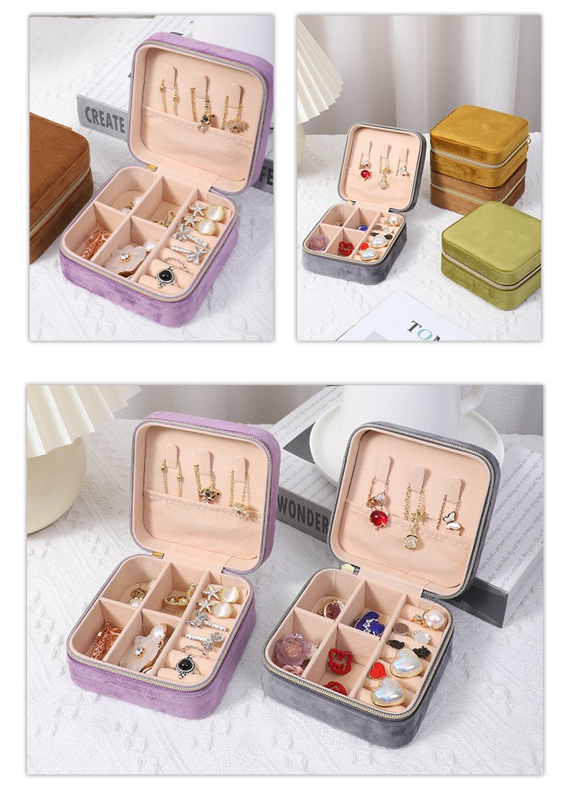 Compact Travel Jewelry Box - Double-Layer Organizer for Rings, Earrings, Necklaces, Bracelets (Multiple Colors Available), Scratch-Free, Portable - Image 16