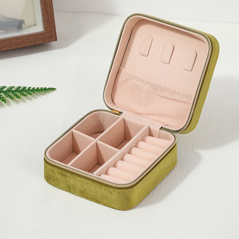 Compact Travel Jewelry Box - Double-Layer Organizer for Rings, Earrings, Necklaces, Bracelets (Multiple Colors Available), Scratch-Free, Portable - Image 9