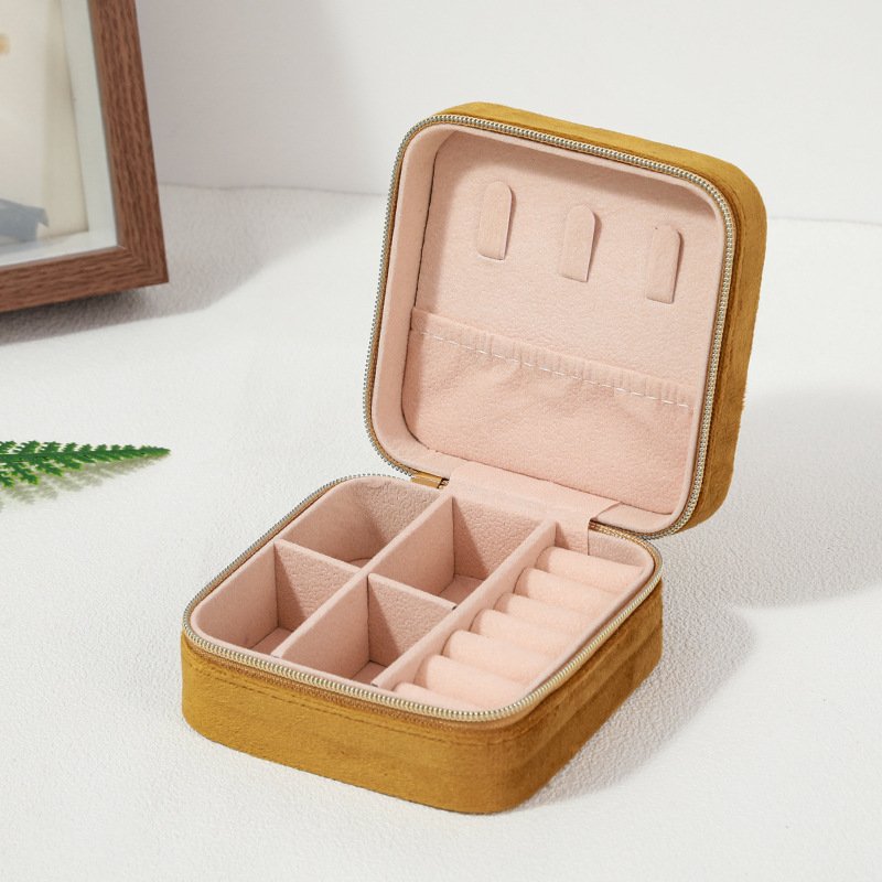 Compact Travel Jewelry Box - Double-Layer Organizer for Rings, Earrings, Necklaces, Bracelets (Multiple Colors Available), Scratch-Free, Portable - Image 12