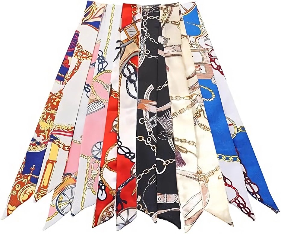 6 Pack Scarf Bags for Women - Narrow Scarf Hair & Neck Scarves - Fashion Gifts - Image 2
