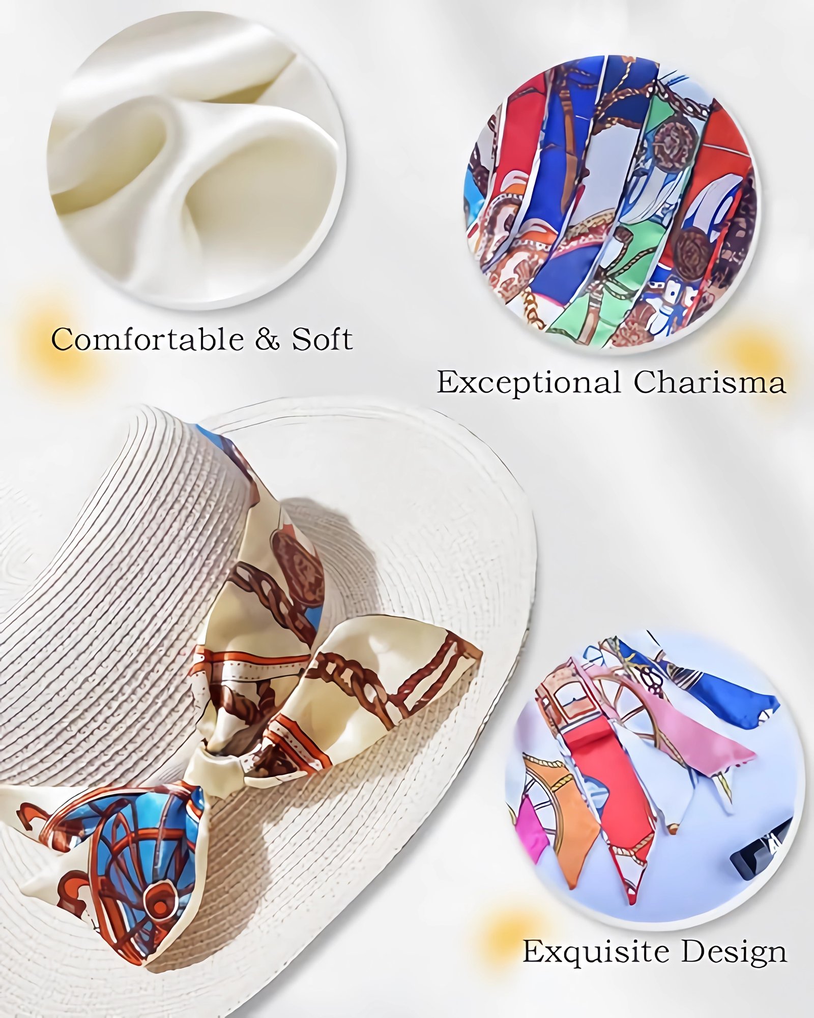 6 Pack Scarf Bags for Women - Narrow Scarf Hair & Neck Scarves - Fashion Gifts - Image 5