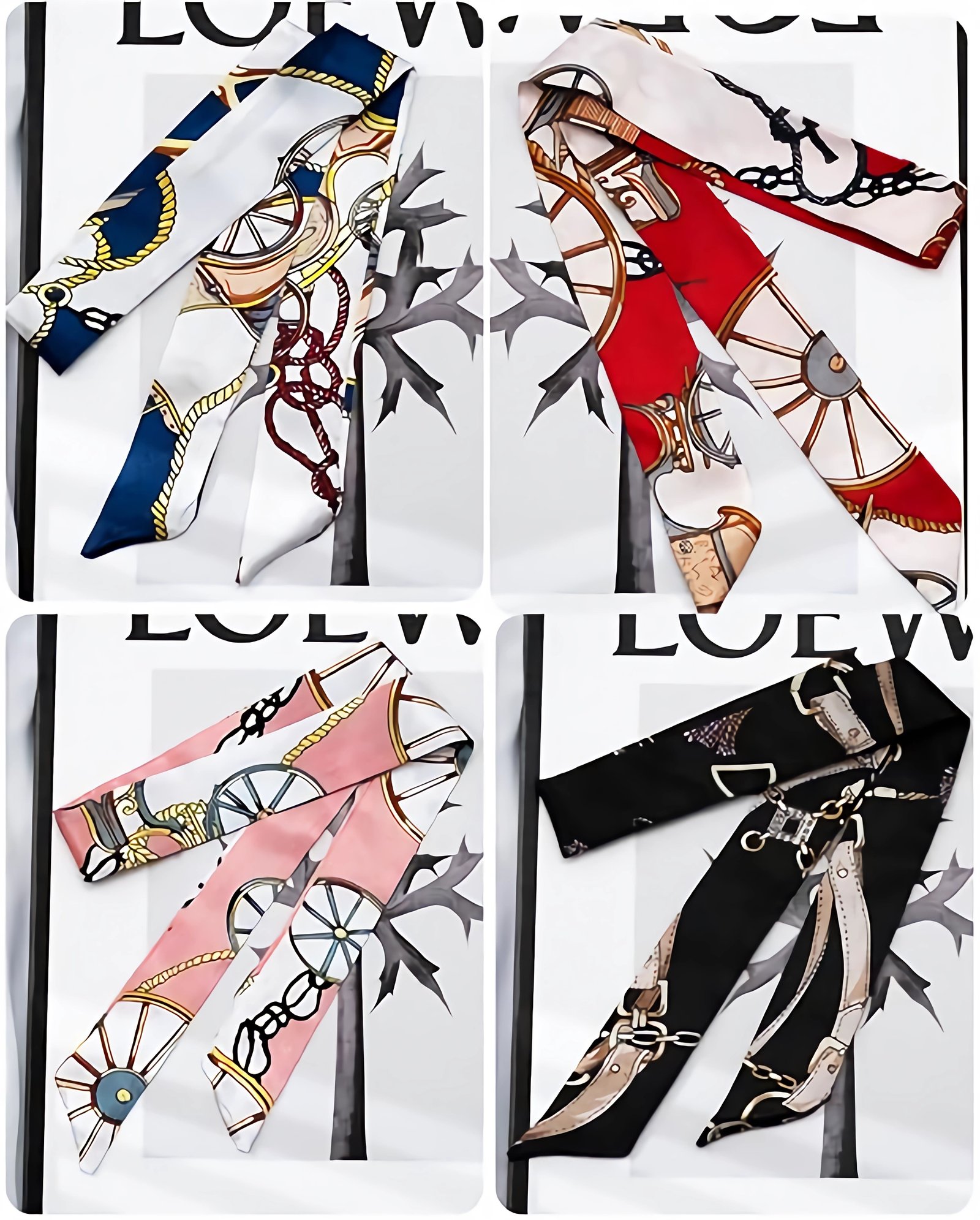 6 Pack Scarf Bags for Women - Narrow Scarf Hair & Neck Scarves - Fashion Gifts - Image 9