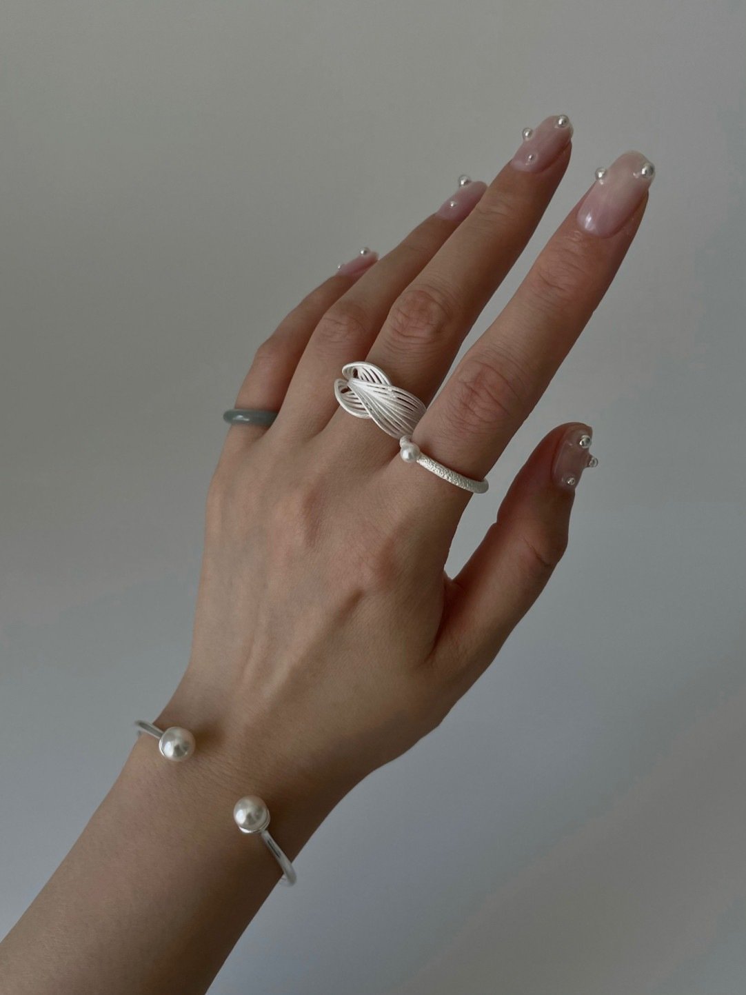 Textured Weave Ring, Open Band Adjustable Ring, 925 Sterling Silver with Matte Finish - Image 5