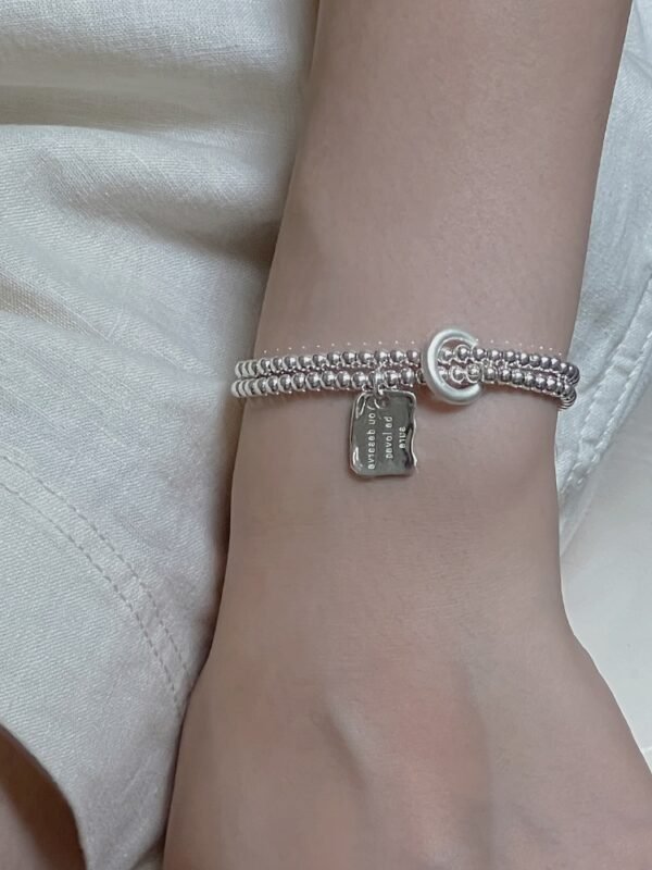 The Self-Love Affirmation Bracelet - "You Deserve to be Loved" Engraved onSterling Silver Bead Chain with Stretch Fit | Minimalist Dainty Stacking Jewelry